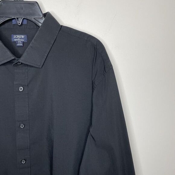 J.CREW Performance Dress Shirt Men XXL Slim Black Button Up Spread Collar AS991 - Picture 2 of 10